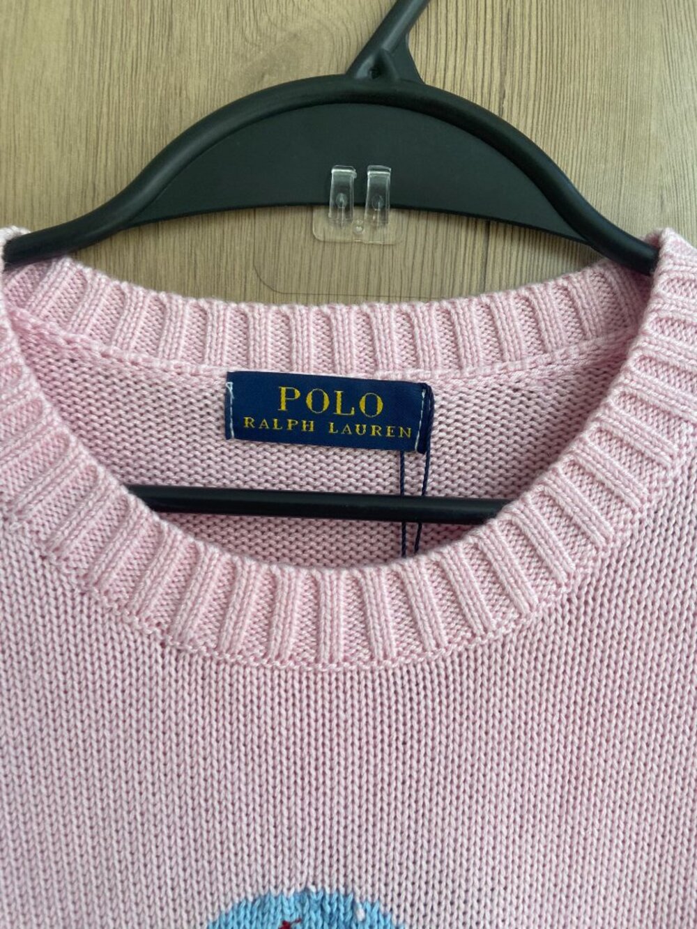 Polo Ralph Lauren Pink Bear Crewneck Knit Sweater - Picture 2 of 5